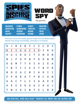 Spies in Disguise Printable Activity_Word Spy