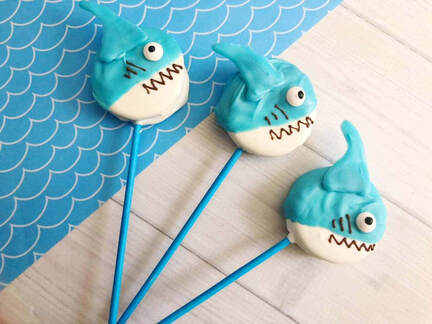 Baby Shark Party Ideas Shark Cookie Pops