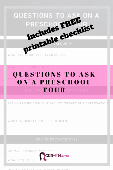 Questions to ask on a Preschool Tour