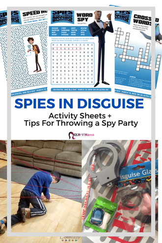 Spies in Disguise Activity Sheets and Spy Party Tips