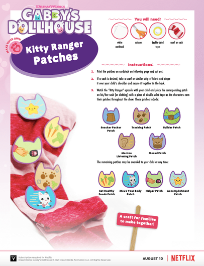 Gabby's Dollhouse Season 2 Activity | Kitty Ranger Patches