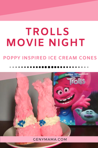 Trolls Movie Night Poppy Inspired Ice Cream Cones