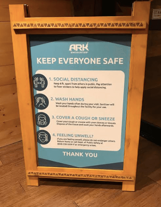 Visiting the Ark Encounter in 2020, Enhanced Safety Measures 