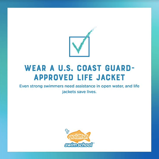 Water Safety Tip, Wear US Coast Guard Approved Life Jacket