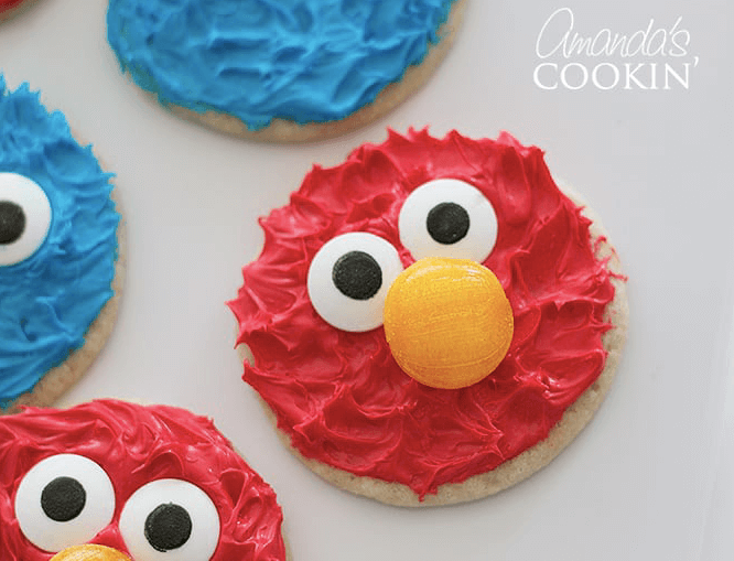 Celebrate Elmo's Birthday with these Elmo Cookies from Amanda's Cookin'