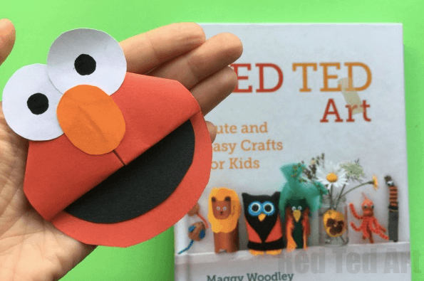 Celebrate Elmo's Birthday with this Paper Elmo Bookmark Craft from RedTedArt