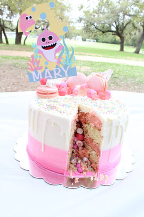 Baby Shark Party Ideas Piñata Cake