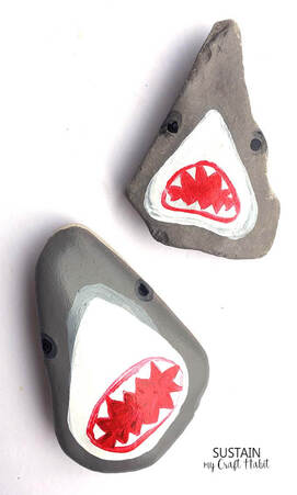 Baby Shark Party Ideas Painted Rocks