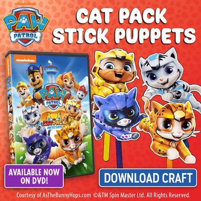 PAW Patrol Cat Pack Rescues | DIY Cat Pack Stick Puppets