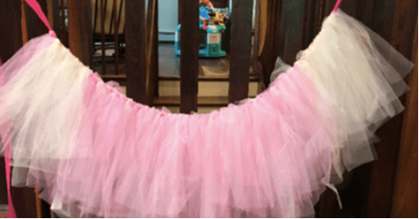 DIY Highchair Tutu Looping the Tulle over the Ribbon