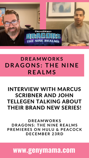 Marcus Scribner voices D'Angelo Barker and John Tellegen serves as executive producer of DreamWorks Dragons: The Nine Realms