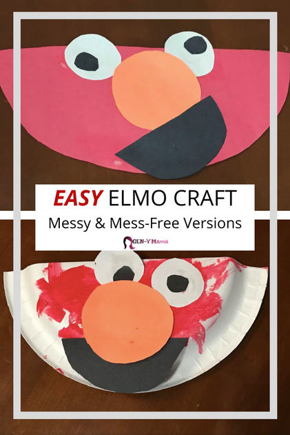 Easy Elmo Craft Messy and Mess-Free Versions