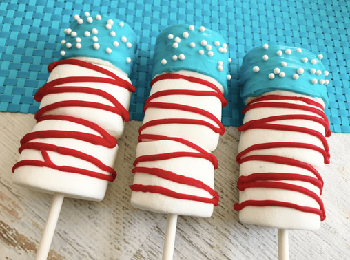 How to make Election Day fun for kids, flag marshmallow pops