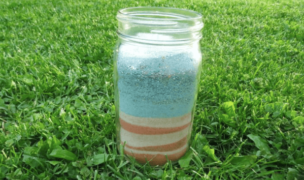 How to make Election Day fun for kids, red white and blue sand craft