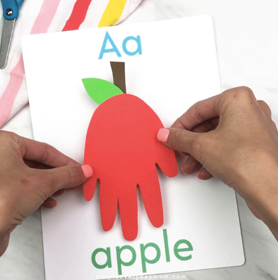 First Day of School Apple Handprint Craft