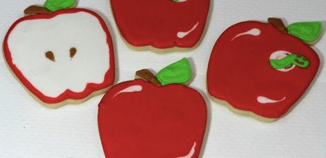 First Day of School Apple Shaped Cookie Snack