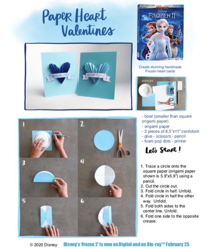 Frozen 2 Family Activity Paper Hearts