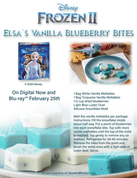 Frozen 2 Family Activities Vanilla and Blueberry Bites