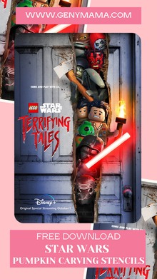 FREE DOWNLOAD! Star Wars Pumpkin Carving Stencils | Stream LEGO Star Wars Terrifying Tales on Disney+ Now!