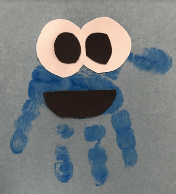 Sesame Street Craft Cookie Monster Hand Print