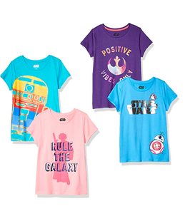 Spotted Zebra by Star Wars Amazon Exclusive 4 pack tees. girls