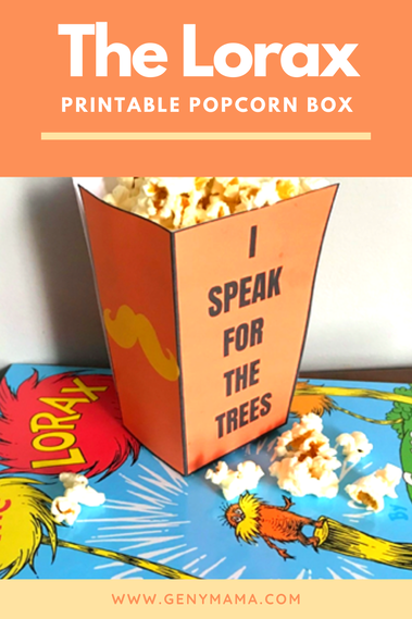 The Lorax Printable Popcorn Box