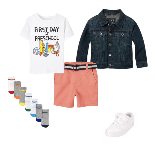 Back to School Shopping Guide | The Children's Place 60% Off Sale | First Day of Preschool T-shirt for Boys